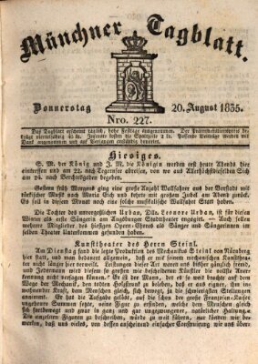 Münchener Tagblatt Donnerstag 20. August 1835