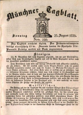 Münchener Tagblatt Sonntag 23. August 1835