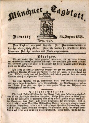 Münchener Tagblatt Dienstag 25. August 1835