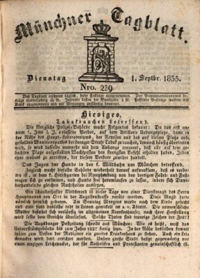 Münchener Tagblatt Dienstag 1. September 1835