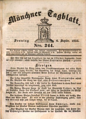 Münchener Tagblatt Sonntag 6. September 1835