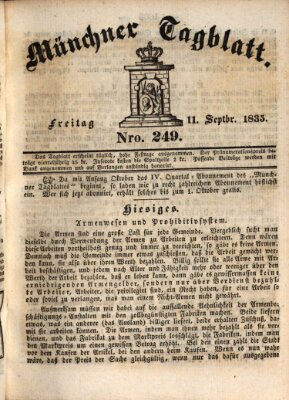 Münchener Tagblatt Freitag 11. September 1835