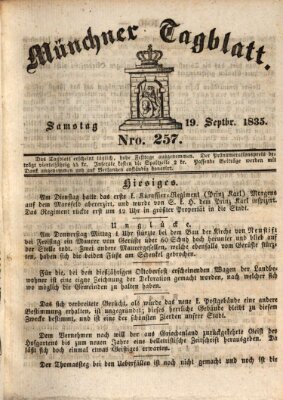 Münchener Tagblatt Samstag 19. September 1835