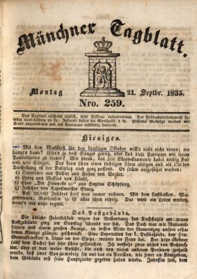 Münchener Tagblatt Montag 21. September 1835