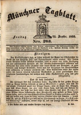 Münchener Tagblatt Freitag 25. September 1835