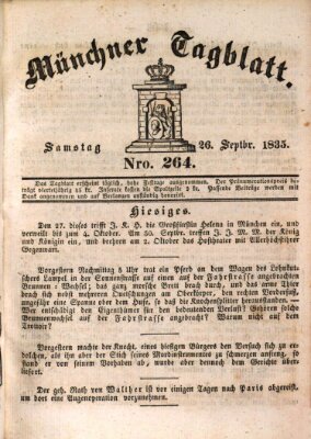 Münchener Tagblatt Samstag 26. September 1835