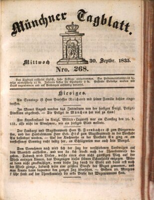 Münchener Tagblatt Mittwoch 30. September 1835