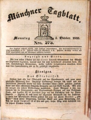 Münchener Tagblatt Montag 5. Oktober 1835