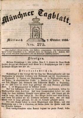 Münchener Tagblatt Mittwoch 7. Oktober 1835