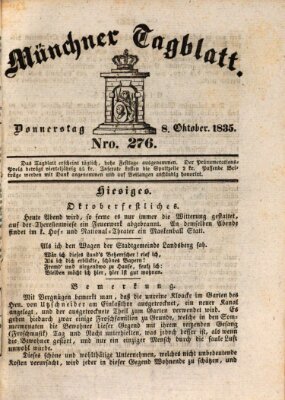 Münchener Tagblatt Donnerstag 8. Oktober 1835