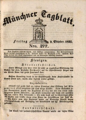 Münchener Tagblatt Freitag 9. Oktober 1835