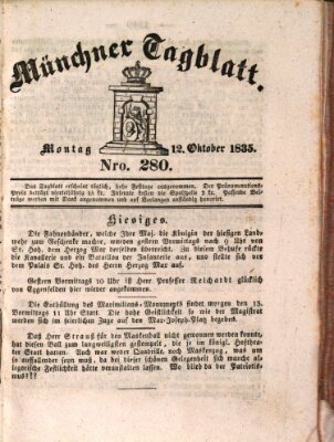 Münchener Tagblatt Montag 12. Oktober 1835