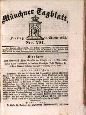 Münchener Tagblatt Freitag 16. Oktober 1835