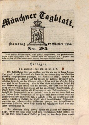 Münchener Tagblatt Samstag 17. Oktober 1835