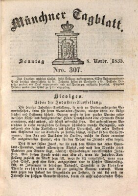 Münchener Tagblatt Sonntag 8. November 1835