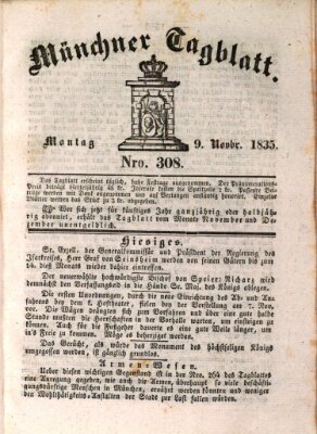 Münchener Tagblatt Montag 9. November 1835