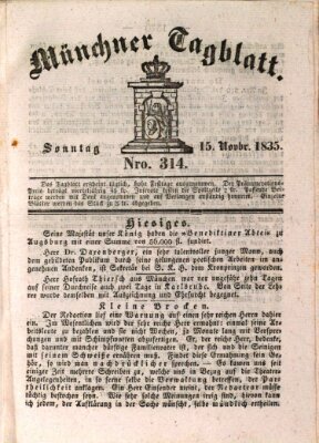 Münchener Tagblatt Sonntag 15. November 1835