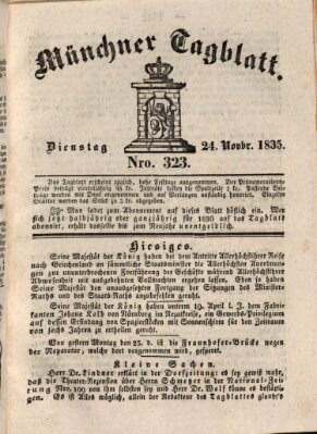 Münchener Tagblatt Dienstag 24. November 1835