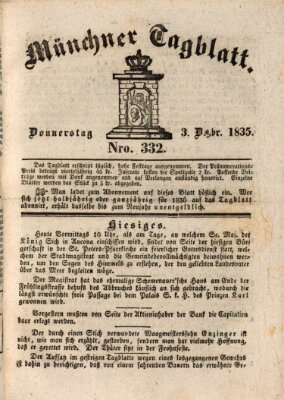 Münchener Tagblatt Donnerstag 3. Dezember 1835