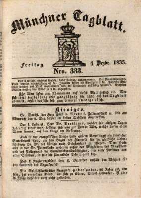 Münchener Tagblatt Freitag 4. Dezember 1835