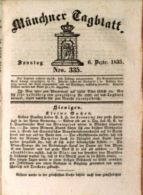 Münchener Tagblatt Sonntag 6. Dezember 1835