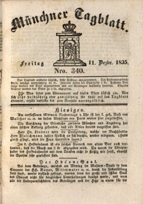 Münchener Tagblatt Freitag 11. Dezember 1835