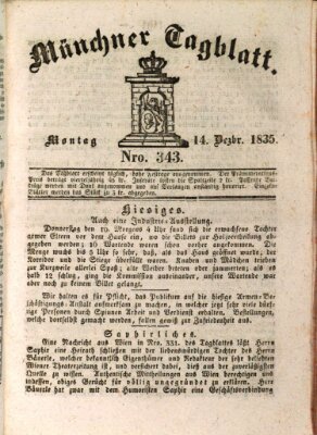 Münchener Tagblatt Montag 14. Dezember 1835