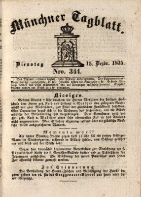 Münchener Tagblatt Dienstag 15. Dezember 1835