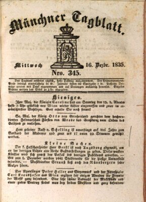 Münchener Tagblatt Mittwoch 16. Dezember 1835