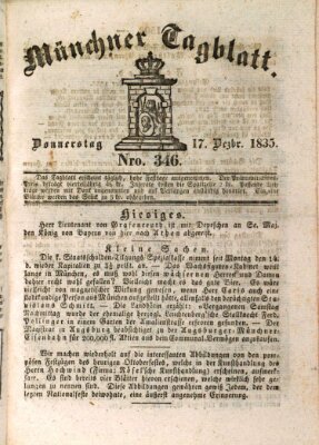 Münchener Tagblatt Donnerstag 17. Dezember 1835