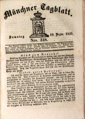 Münchener Tagblatt Samstag 19. Dezember 1835