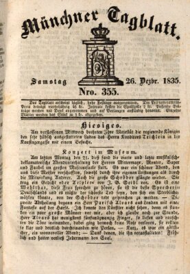 Münchener Tagblatt Samstag 26. Dezember 1835