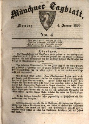 Münchener Tagblatt Montag 4. Januar 1836
