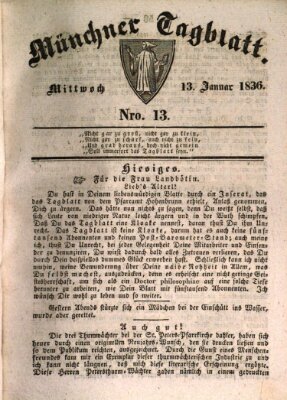 Münchener Tagblatt Mittwoch 13. Januar 1836