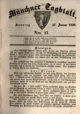 Münchener Tagblatt Sonntag 17. Januar 1836