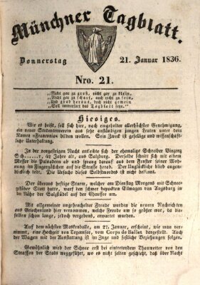 Münchener Tagblatt Donnerstag 21. Januar 1836