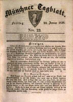 Münchener Tagblatt Freitag 22. Januar 1836