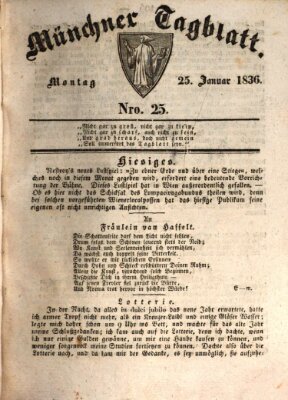 Münchener Tagblatt Montag 25. Januar 1836