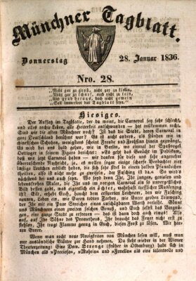 Münchener Tagblatt Donnerstag 28. Januar 1836