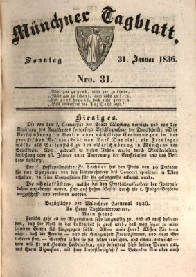 Münchener Tagblatt Sonntag 31. Januar 1836