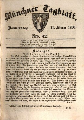 Münchener Tagblatt Donnerstag 11. Februar 1836