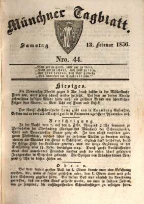 Münchener Tagblatt Samstag 13. Februar 1836