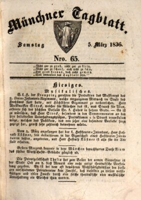 Münchener Tagblatt Samstag 5. März 1836