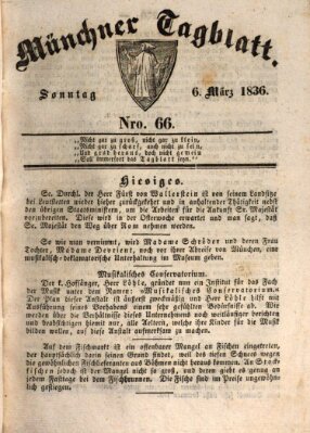 Münchener Tagblatt Sonntag 6. März 1836