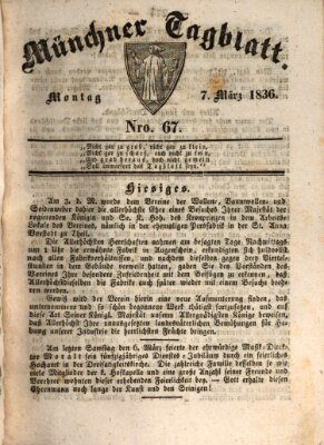 Münchener Tagblatt Montag 7. März 1836