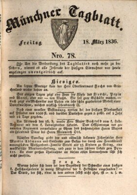 Münchener Tagblatt Freitag 18. März 1836