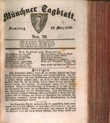 Münchener Tagblatt Samstag 19. März 1836