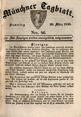 Münchener Tagblatt Samstag 26. März 1836