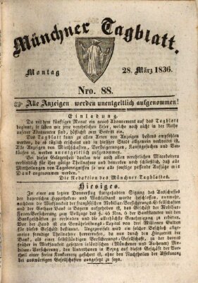 Münchener Tagblatt Montag 28. März 1836