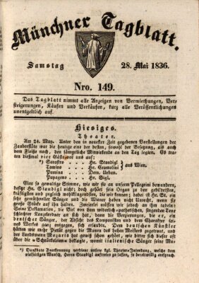 Münchener Tagblatt Samstag 28. Mai 1836